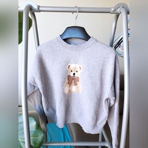 CLEARANCE: Grey Sweater With Teddy Bear Design